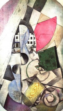  ist - Kubistische Landschaft Zeitgenosse Marc Chagall